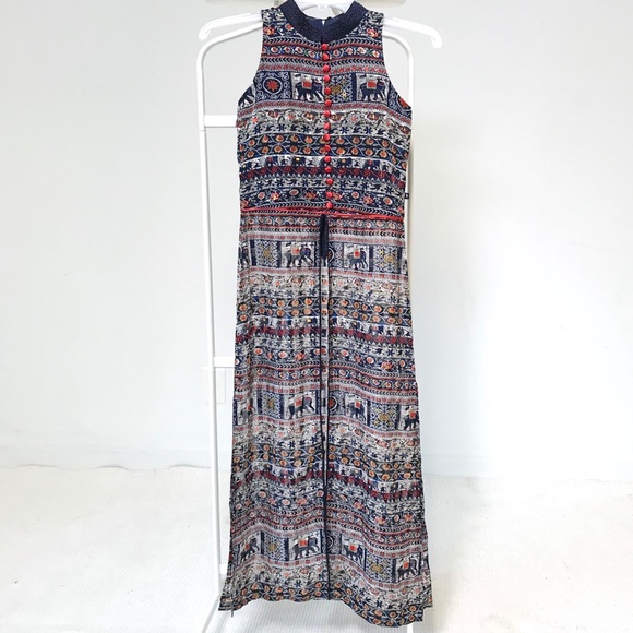 Vintage 90s Anthropologie XS Print Tunic Crop Top - Picture 10 of 10